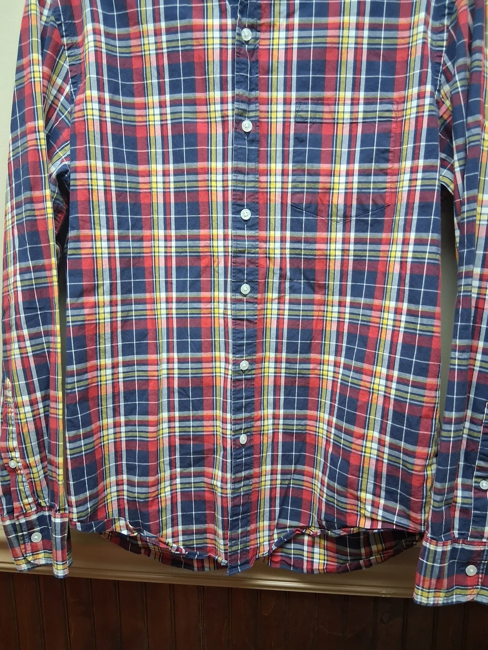 J.Crew Classic Flex Washed Button-Down Sport Shirt Multi Color Plaid Pattern L